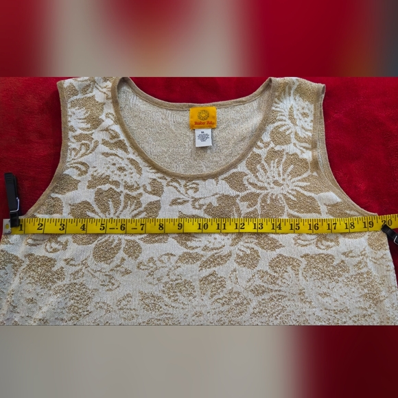 Ruby Rd Sweater Soire Cardigan & Shell Twin Set Cream & Gold -Size XL - Picture 8 of 11